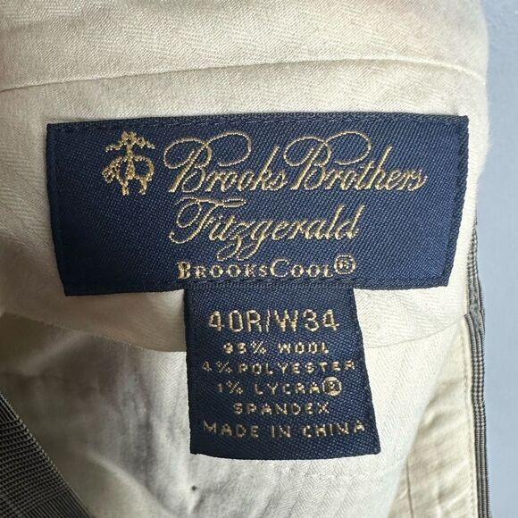 Brooks Brothers Fitzgerald Brookscool houndstooth Glen Plaid Pants 34 - Picture 5 of 5